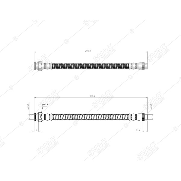 SVAC 60-212 Arka Fren Hortumu (Sag / Sol) P1007 C2 C3 C3 II C3 Plurıel 