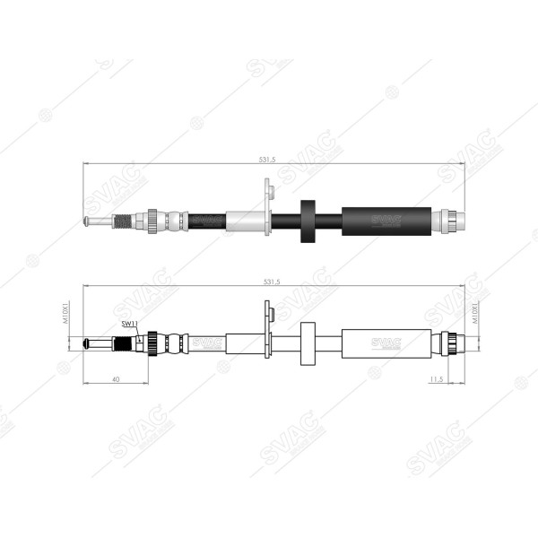 SVAC 60-219 Ön Fren Hortumu (Sag / Sol) P207-P208-C3 Picasso