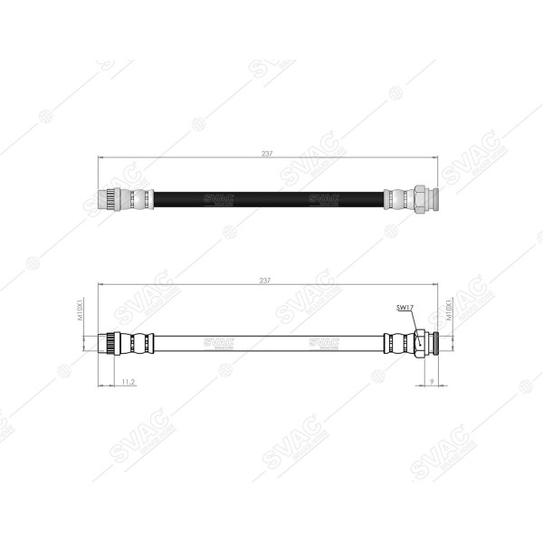 SVAC 60-222 Arka Fren Hortumu (Sag / Sol) Partner Tepee P5008 Berlingo III C4 Picasso Ds5 08-