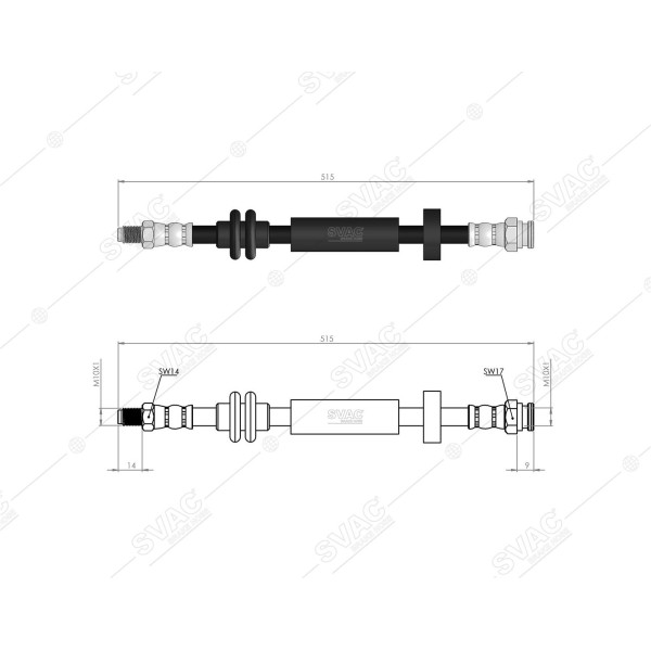 SVAC 60-223 Ön Fren Hortumu (Sag / Sol) Ducato III Boxer III Jumper III 06- 