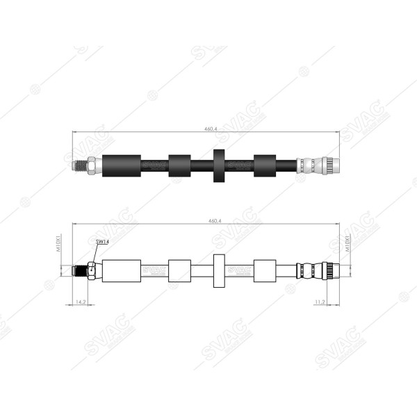 SVAC 60-227 Ön Fren Hortumu (Sag / Sol) P308 P3008 P5008 