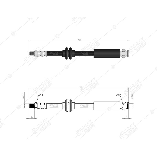 SVAC 60-234 Ön Fren Hortumu (Sag / Sol) Bipper Nemo Fiorino Mıto Punto Linea Punto Evo 