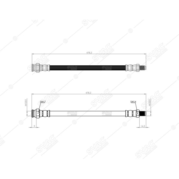 SVAC 60-250 Fren Hortumu Ön 2.0/2.2/2.5 Master I 1980- 