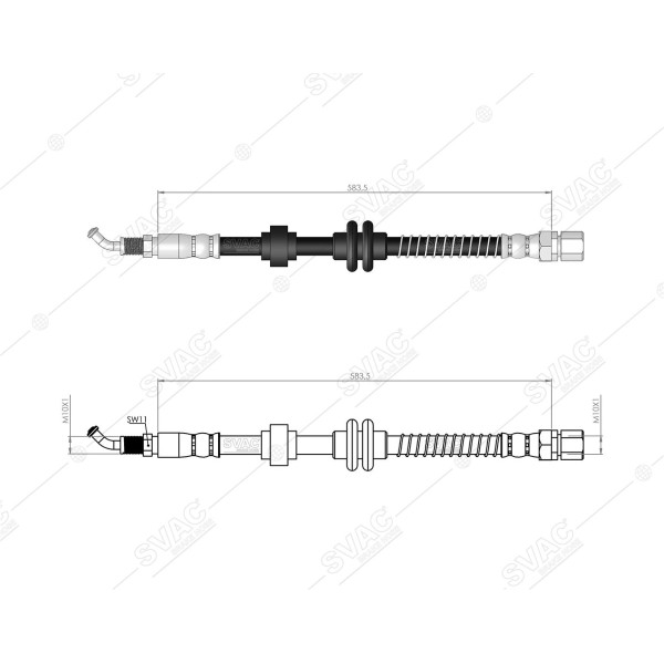 SVAC 600147 Arka Sağ/Sol Fren Hortumu Peugeot 407 /407 Sw/Coupe 04- C5 III 08-