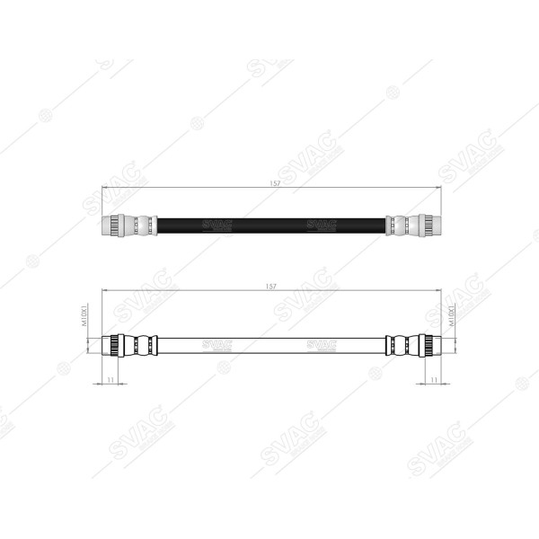 SVAC 600163 Arka Boru Arası Fren Hortumu Megane III 08-