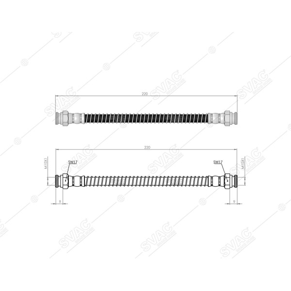 SVAC 600195 Arka Sol Fren Hortumu 306 93-02