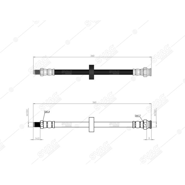 SVAC 600199 Arka Fren Hortumu Jumper 94-06 Citroen Jumper 94-06 Corsa D Diskli Araçlar Icın 06- Punt 