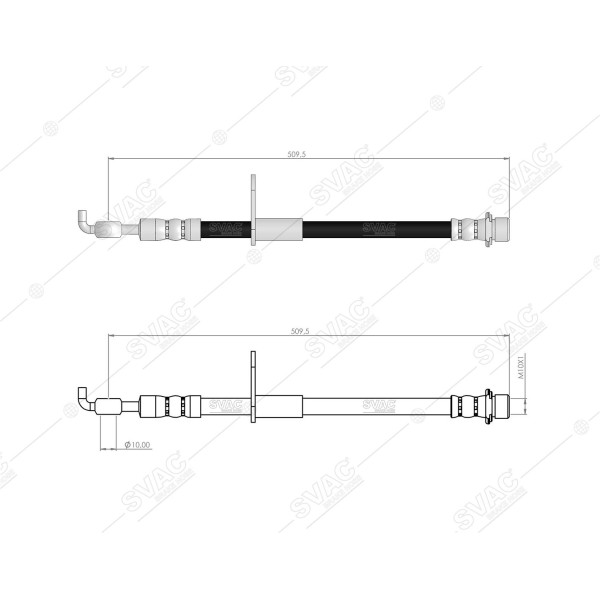 SVAC 600217 Ön Sol Fren Hortumu C1-107-Aygo 05-