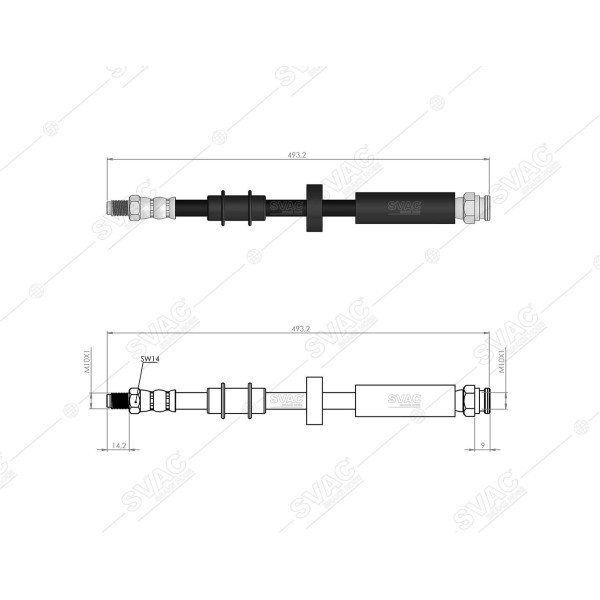 SVAC 600218 Ön Fren Hortumu Ducato I 94-02Ducato II Jumper II 02-06Boxer I 94-02Boxer II 02-06Jumper