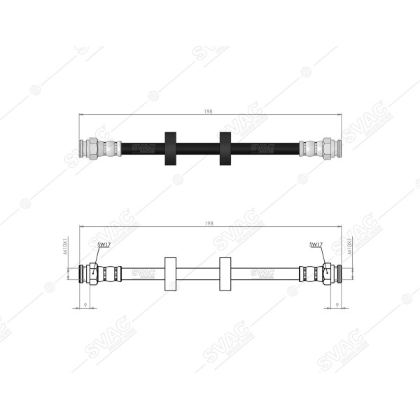 SVAC 600235 Arka Fren Hortumu Fiorino08- Linea 07- Punto/Punto Evo/Grande Punto 10- Opel Corsa D 06-