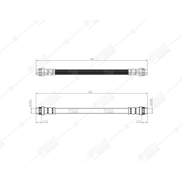 SVAC 600237 Arka Fren Hortumu CLIO II 98-05 Symbol II-Twingo II 08- C3 II 09- C4 Cactus 14- Ds3 10-