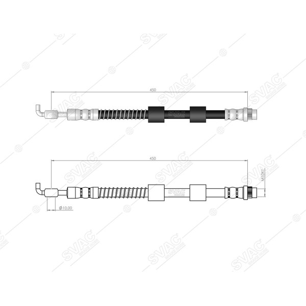 SVAC 600239 Ön Fren Hortumu C4 II / C4 II Coupe Esp`Lı 11- Ds4 Esp`Lı 11-15 