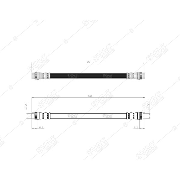 SVAC 600258 Arka Kısa Fren Hortumu CLIO I 90-98 