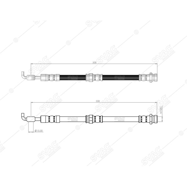 SVAC 710122 Arka Fren Hortumu Mazda 626 Diskli 98-02 