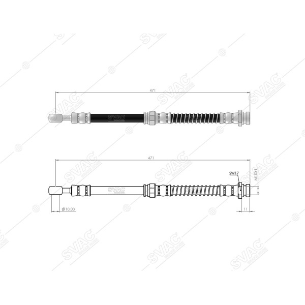 SVAC 72-115 Fren Hortumu Ön Sol Sağ Volvo S40 / V40 95-04 Mitsubishi Carisma 1.6 95-06