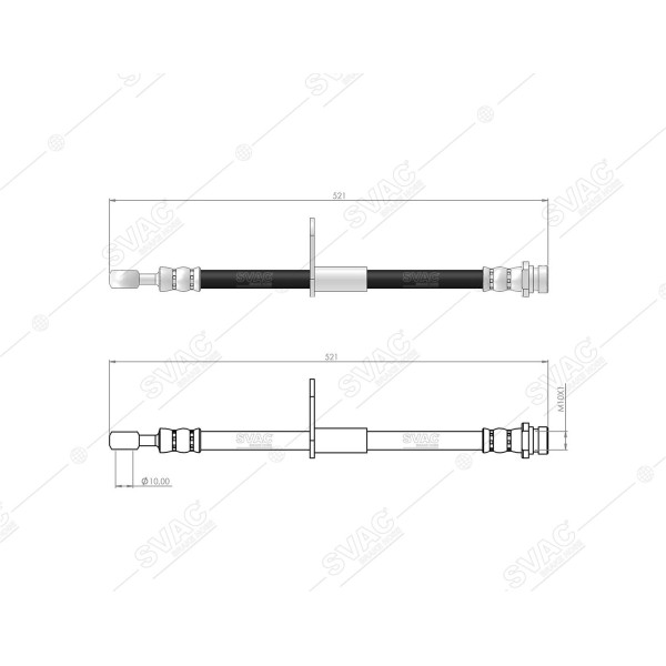 SVAC 740105 Ön Sağ Fren Hortumu Impreza 00- Legacy III 99-03 Subaru Legacy IV 03- 