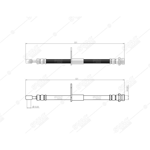 SVAC 740106 Ön Sol Fren Hortumu Impreza 00- Legacy III 99-03 Subaru Legacy IV 03- 