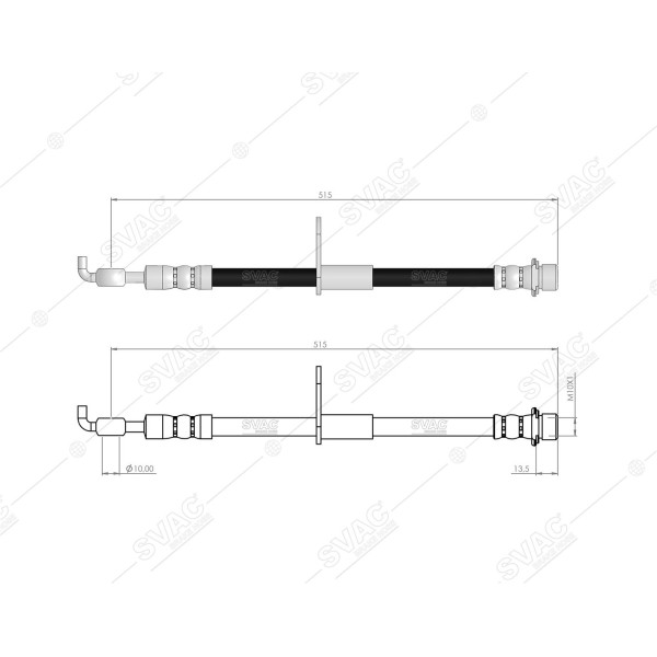 SVAC 76-117 Ön Fren Hortumu (Sağ) C1-P107 Toyota: Aygo 05-