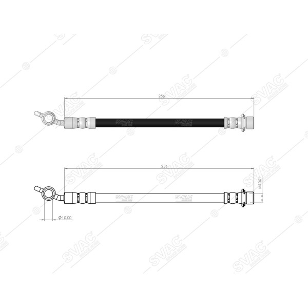 SVAC 76-151 Fren Hortumu Ön Sol Toyota Hıace IV 4×2 95 05 Hıace V 06- 