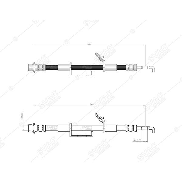 SVAC 760128 Ön Sol Fren Hortumu Corolla E 150-Auris 07- Verso 09- 