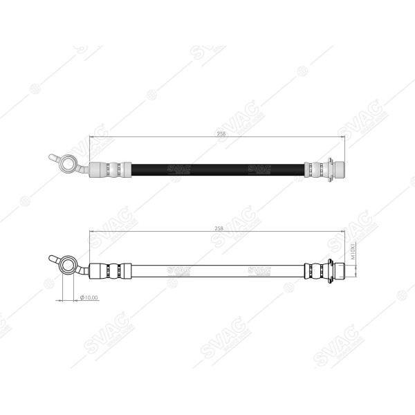 SVAC 760150 Ön Sol Fren Hortumu Hıace IV 95-06 Ön Sağ Hıace IV 4×2 95-05 Ön Sağ Hıace V 06-
