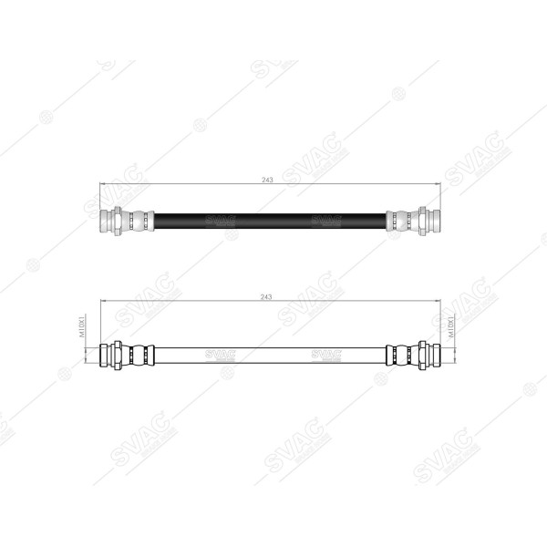 SVAC 760237 Arka Fren Hortumu C1-107-Aygo 05-