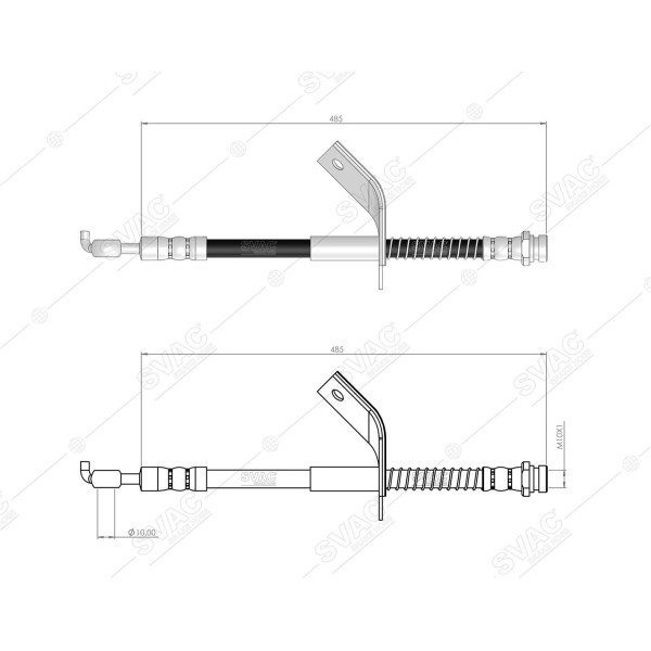 SVAC 80-155 Fren Hortumu Ön Sol Hyundai I30 12- Kia Ceed 12- 