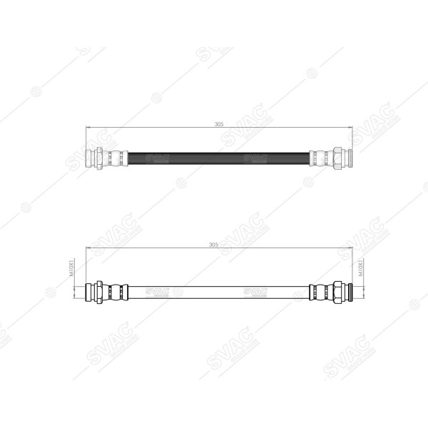 SVAC 800203 Arka Sağ Fren Hortumu Rio II Abssız 05- Era Abssız Araçlar Icın 07-