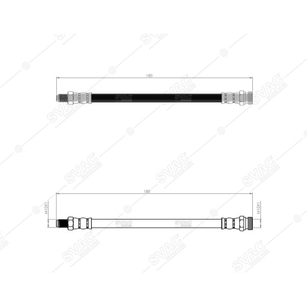 SVAC 800221 Ön Kısa Fren Hortumu H100 93-00 