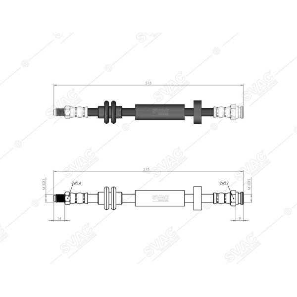 SVAC 90-121 Ön Fren Hortumu (Sag / Sol) Ducato III Boxer III Jumper III 06- 