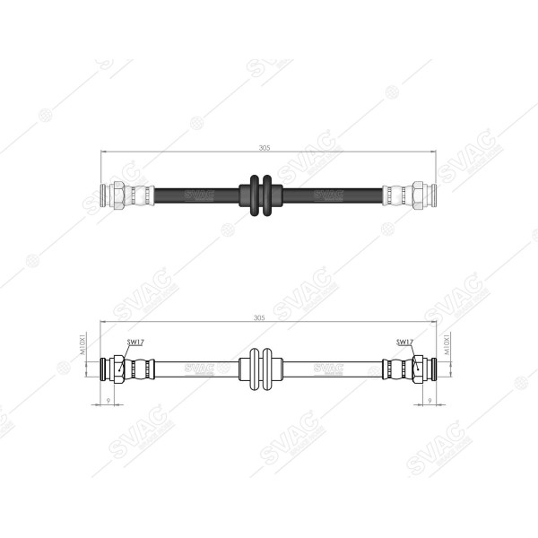 SVAC 90-165 Arka Fren Hortumu Uzun Stilo 01- 