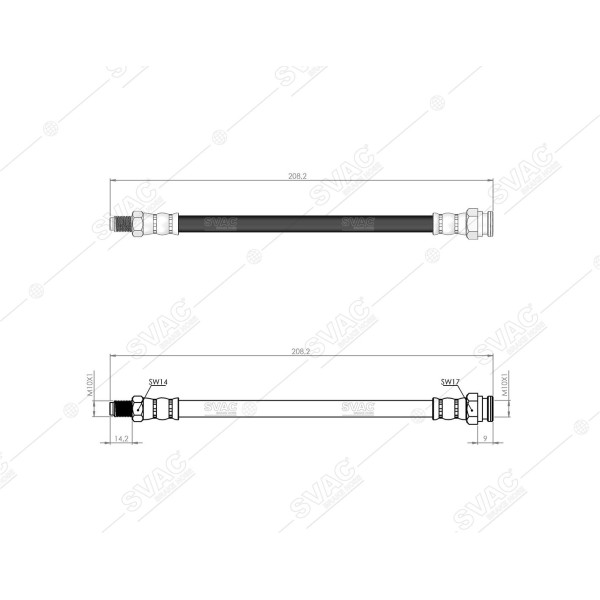 SVAC 90-166 Arka Fren Hortumu Kısa Stilo 01- 