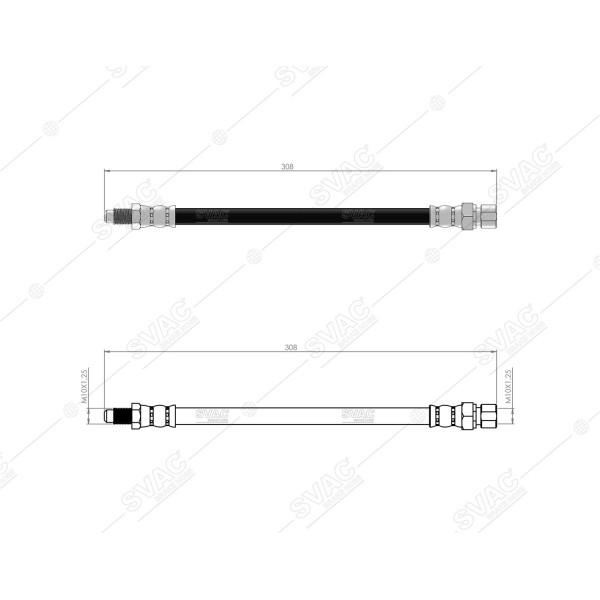 SVAC 900132 Arka Fren Hortumu 131 1300 Em 78- Serce 89-