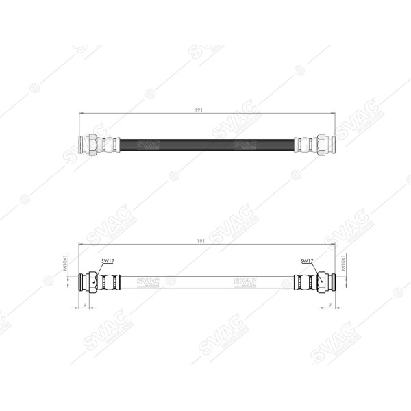 SVAC 900156 Arka Fren Hortumu Punto 99-09 Idea 05- 