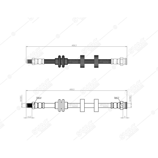 SVAC 900169 Ön Sol Fren Hortumu Tempra-Tipo 88- 