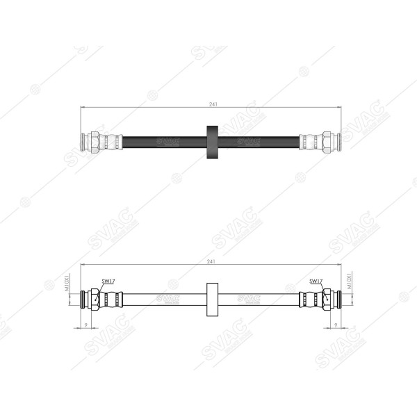 SVAC 900170 Arka Fren Hortumu Tempra/Tipo 88- Marea 96-07 Brava 95-01Bravo 95-01