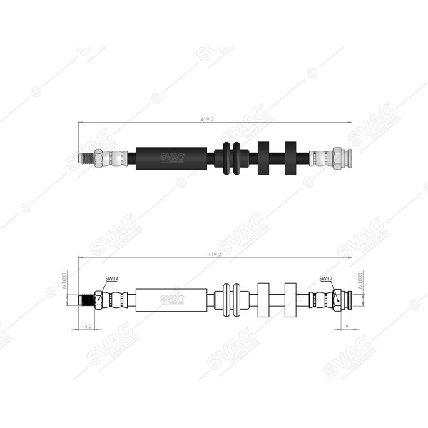 SVAC 91-101 Ön Fren Hortumu 147 1.6 16V T.Spark 156 1.6 16V T.Spark 97- 