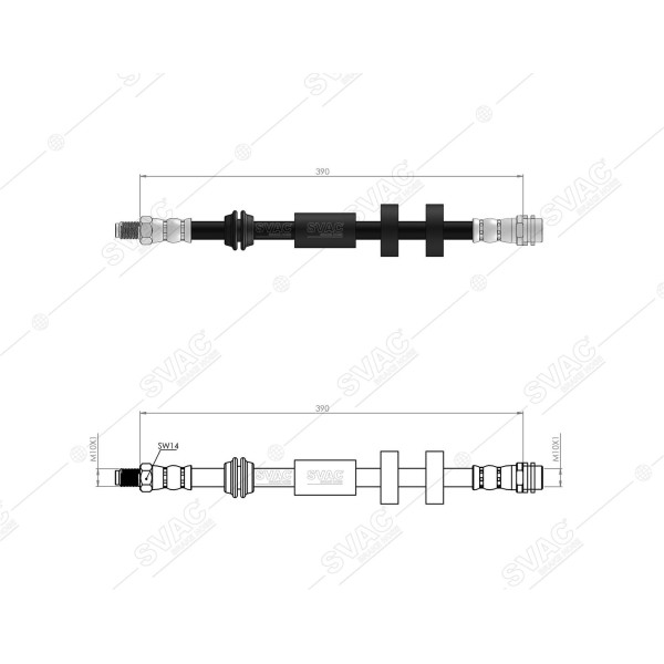 SVAC 92-113 Ön Fren Hortumu (Sag / Sol) Mondeo IV 07 /- Galaxy 09 /- S Max 06 /- Volvo S60 S80 V60 V 