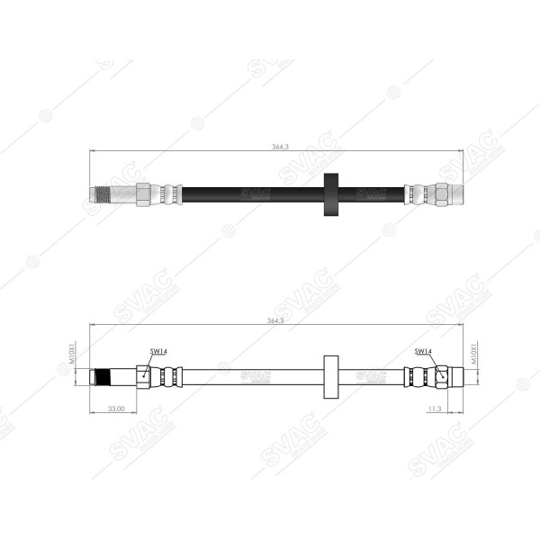 SVAC 92-117 Fren Hortumu Ön Sağ Volvo S60 I (384) 2.0 T 99-06 S80 I (184) 2.0 T 99-06 V70 II (285) 2 