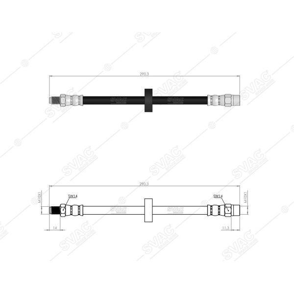 SVAC 92-120 Arka Fren Hortumu Sağ/Sol Volvo S60 I (384) 00-10 S80 I (184) 08-06 V70 II (285) 00-07 X