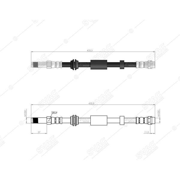 SVAC 92-122 Ön Fren Hortumu Volvo C30 06 - 12 C70 II 06 - 13 S40 II 04 - 12V V50 04 - 12 