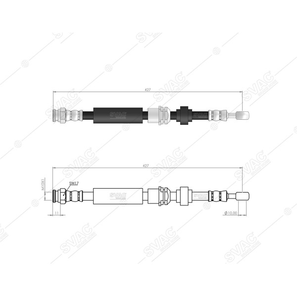 SVAC 92-128 Arka Fren Hortumu Sağ/Sol Volvo S40 / V40 95 -04 Mitsubishi Carisma (Da_) 1.6 (Da1A) 95- 