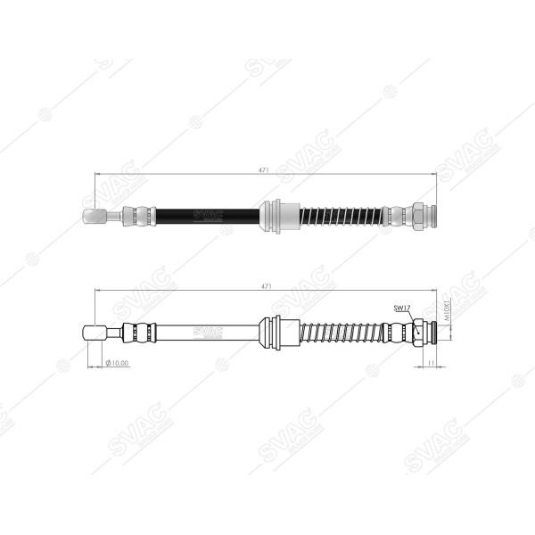 SVAC 92-129 Ön Fren Hortumu Volvo S40 / V40 95 -04 Mitsubishi Carisma (Da_) 1.6 (Da1A) 95-06 