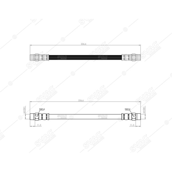 SVAC 92-132 Arka Fren Hortumu Bmw E28 E30 E34 Volvo S70-S70 -V70 97 -00 850 (854) 2.0 91-96