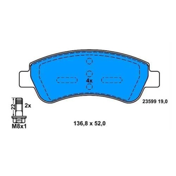 Autotech Db227-185 Fren Balatası &Ouml;n Ducato 06- 