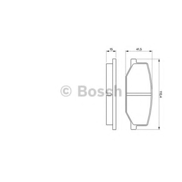 Bosch 986460935 Fren Balatası &Ouml;n [Wva 21142 [ 110.5&times;41.5&times;15 Mm 0986Tb2100
