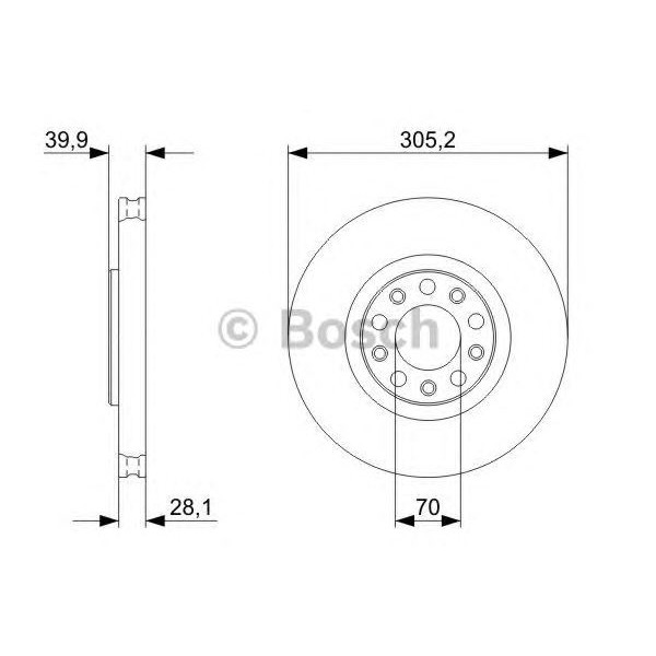 Bosch 986479293 Fren Diski &Ouml;n. [305 28-26 Mm . Hava Kanallı 159 1.9 JTDm Sportwagon 03.06- 