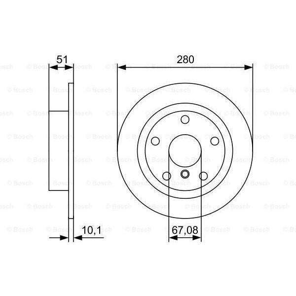 Bosch 0986479C92 Fren Diski. Arka. [280 /10-8.4 Mm] Kaplamalı. Y&uuml;ksek Karbon Alaşımlı