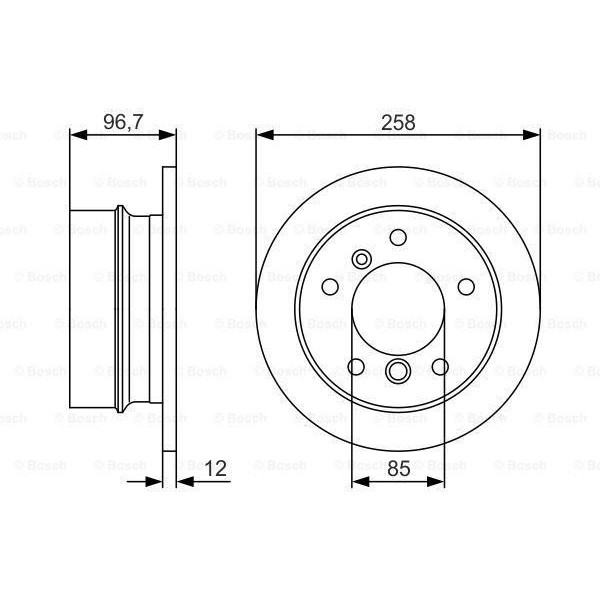 Bosch 0986479S17 Fren Diski [5D-258Mm Sprinter 214 Ngt 00- 