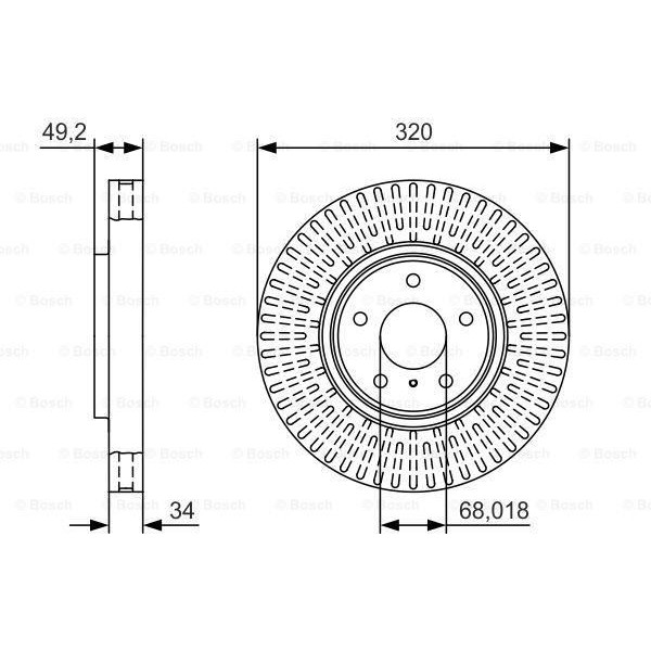 Bosch 0986479T32 Fren Diski [5D-320Mm Ex 25 Ex 37 10-